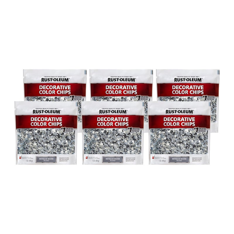 رست أوليوم رقائق ألوان زخرفية من Rust-Oleum 336054-6PK، مزيج فضي معدني، 6 عبوات - Image 1